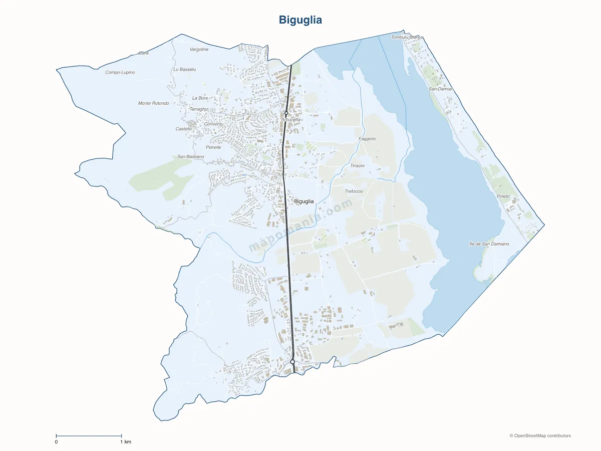 Carte de Biguglia à personnaliser