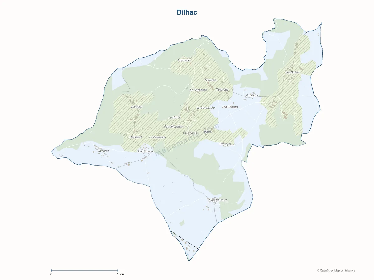 Carte de Bilhac à personnaliser