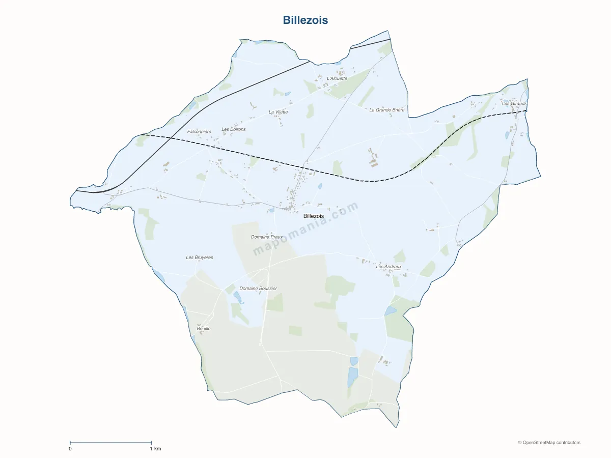 Carte de Billezois à personnaliser