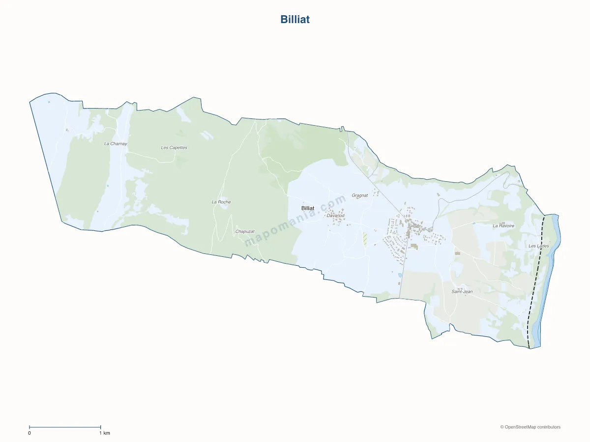 Carte de Billiat à personnaliser