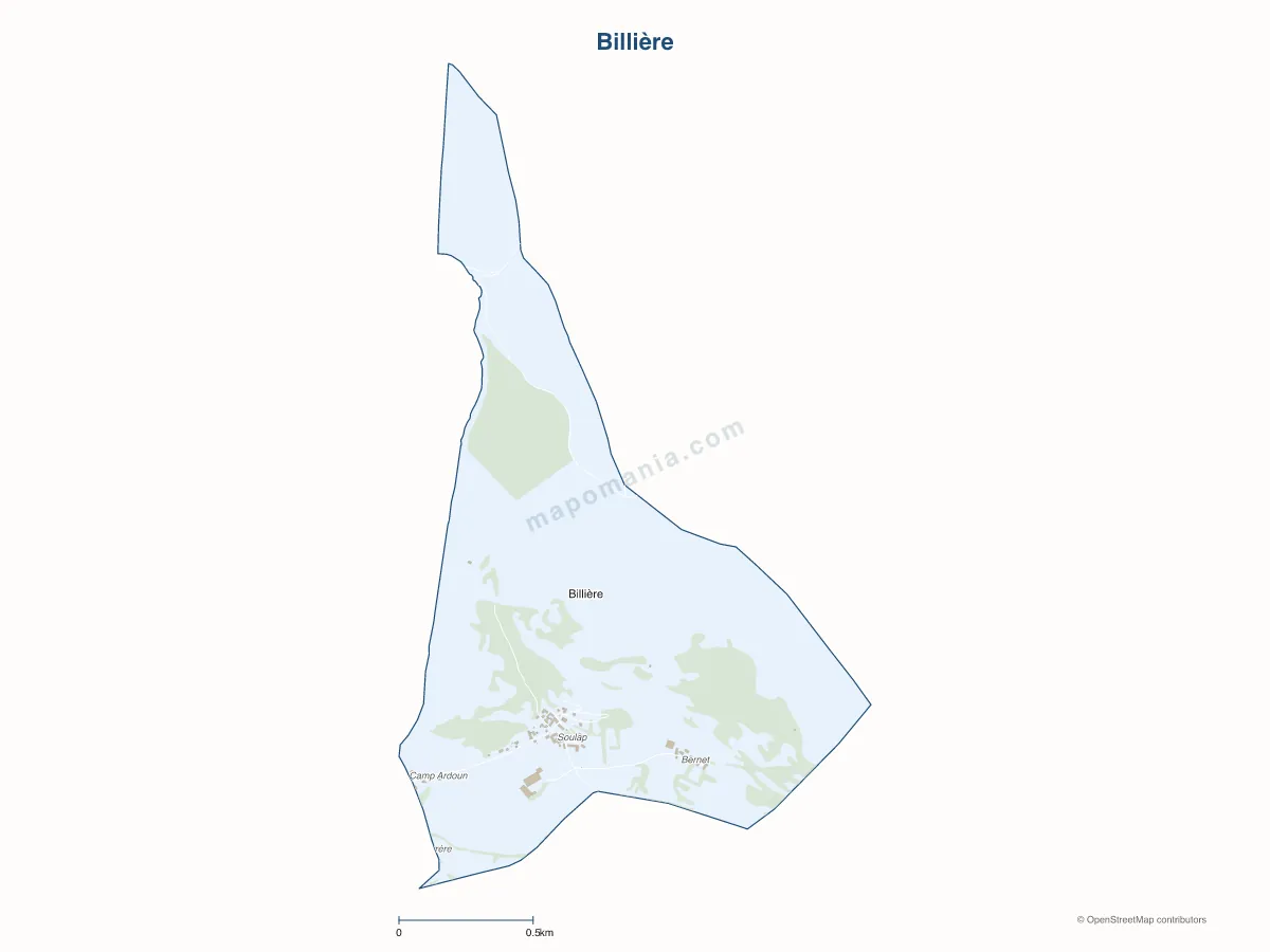 Carte de Billière à personnaliser