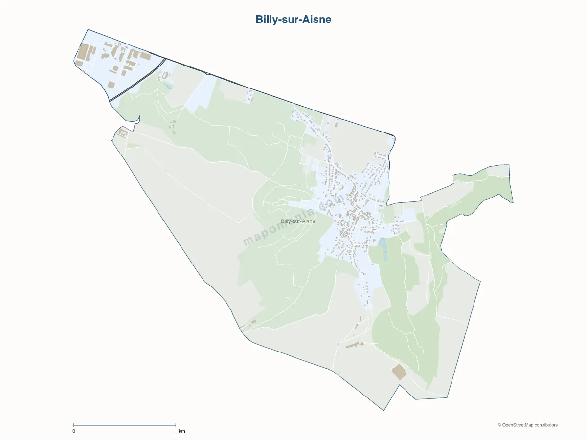Carte de Billy-sur-Aisne à personnaliser