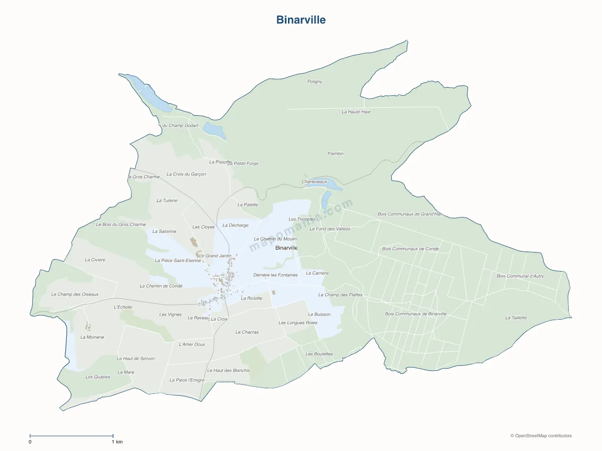 Carte de Binarville à personnaliser