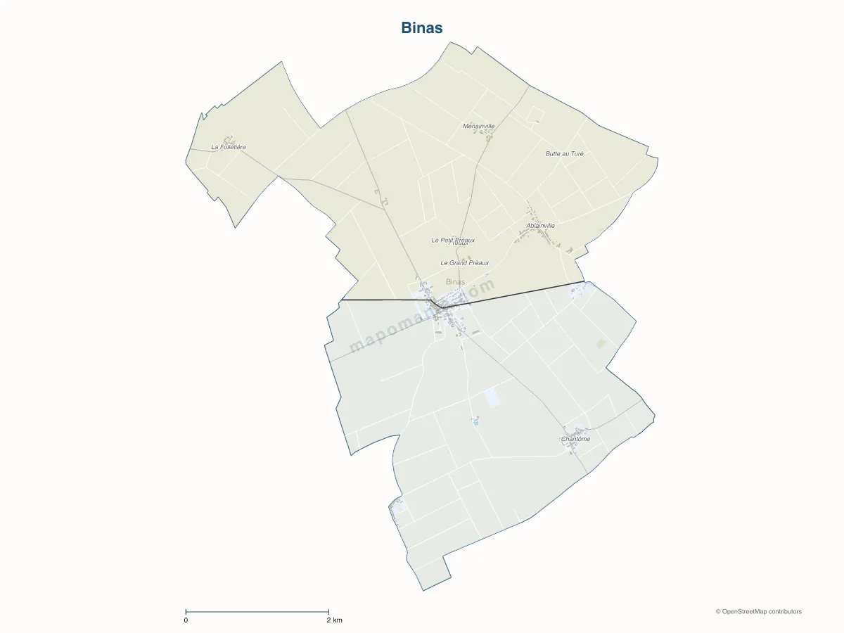 Carte de Binas à personnaliser