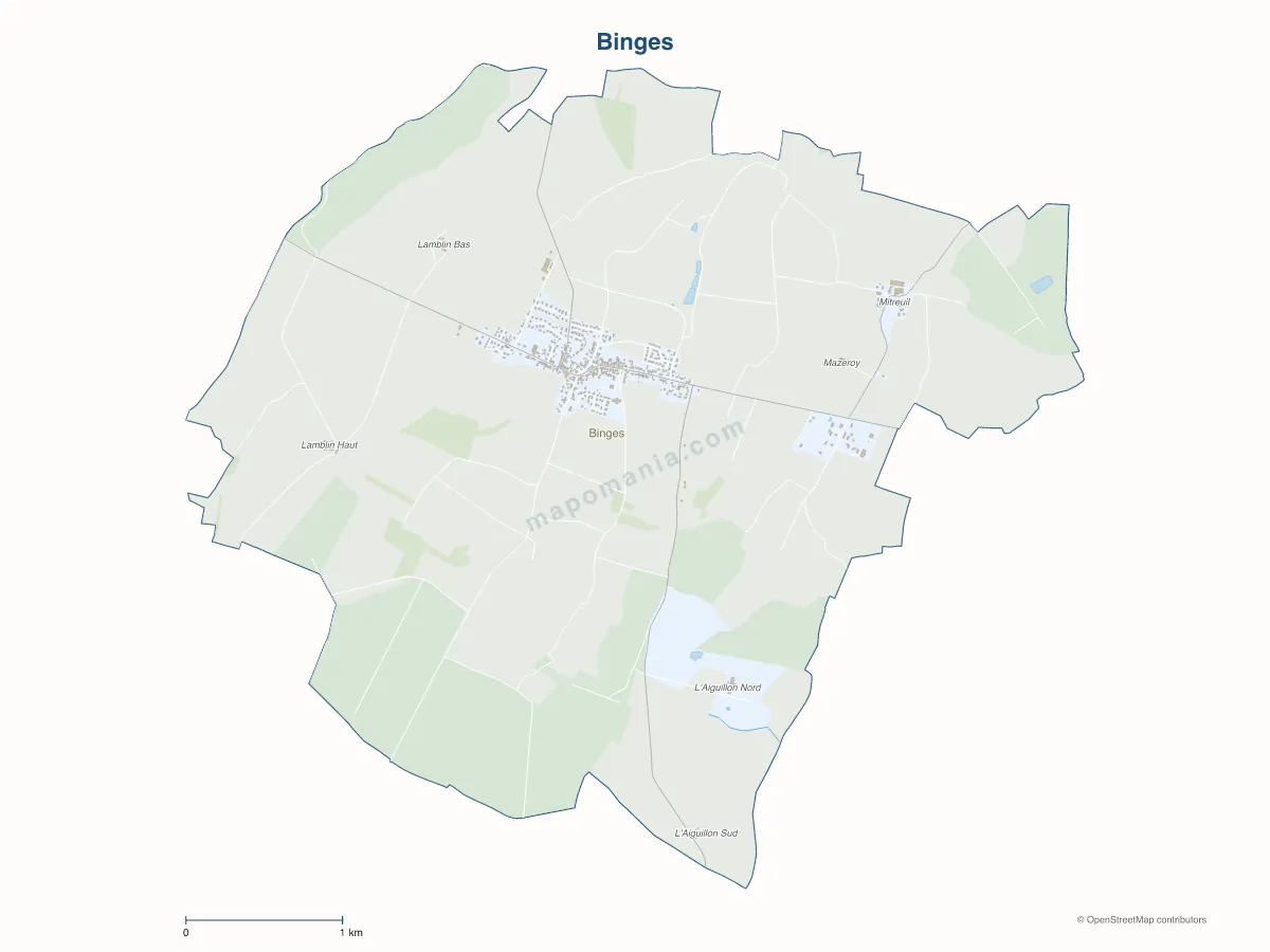 Carte de Binges à personnaliser