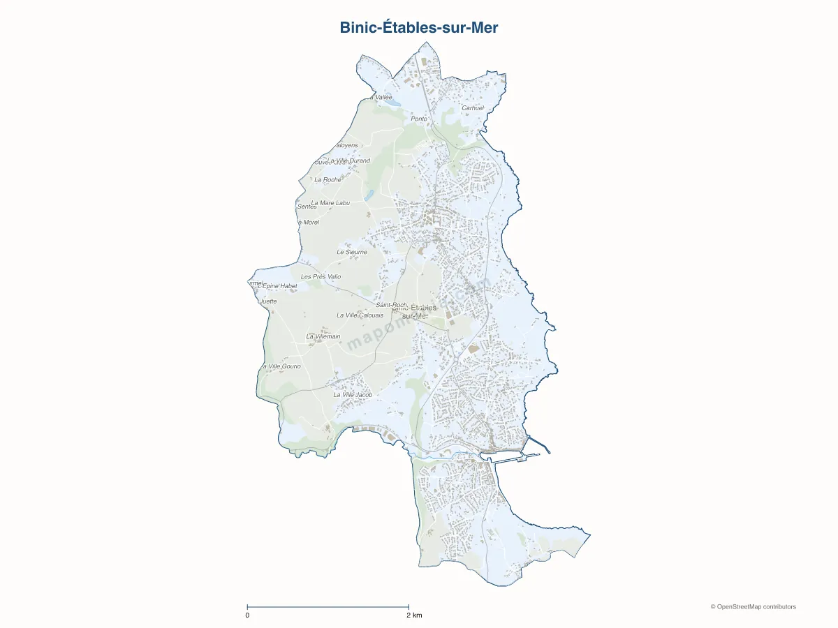 Carte de Binic-Étables-sur-Mer à personnaliser