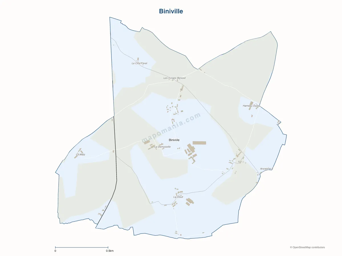 Carte de Biniville à personnaliser