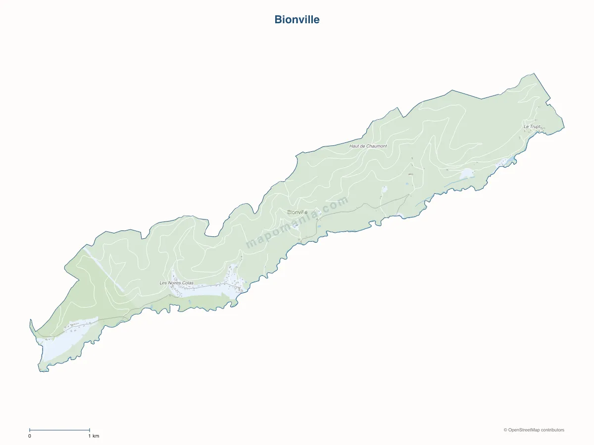 Carte de Bionville à personnaliser