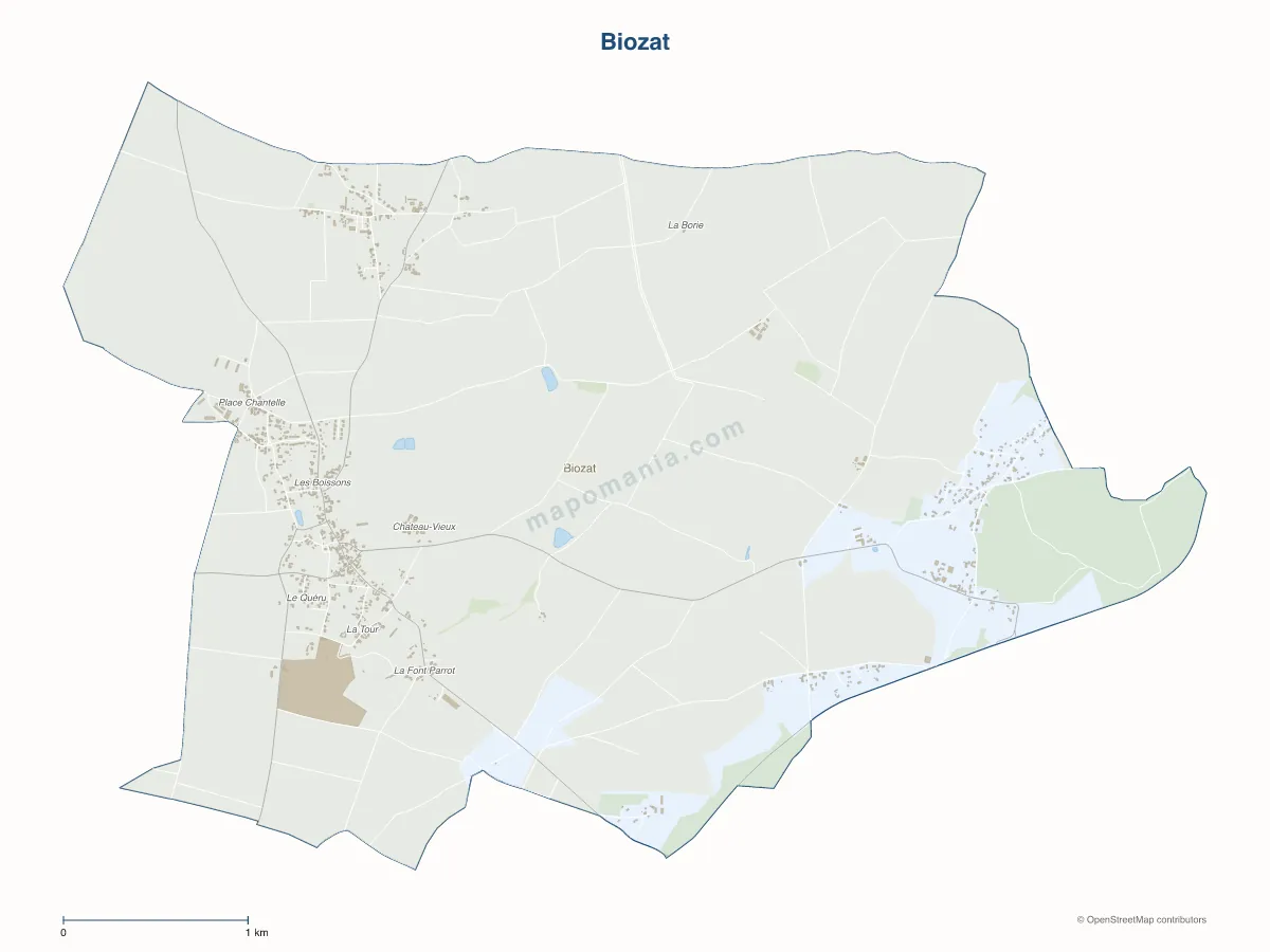 Carte de Biozat à personnaliser