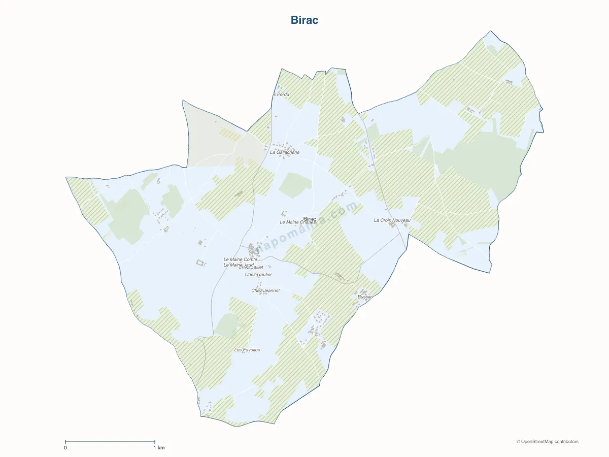 Carte de Birac à personnaliser