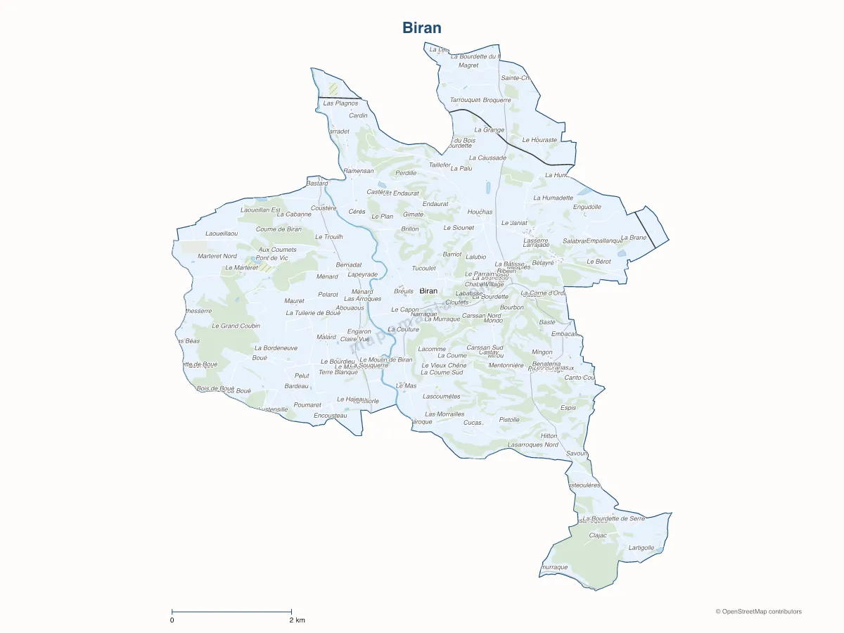 Carte de Biran à personnaliser