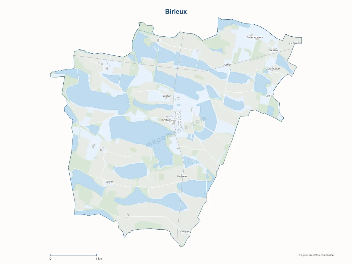 Carte de Birieux à personnaliser