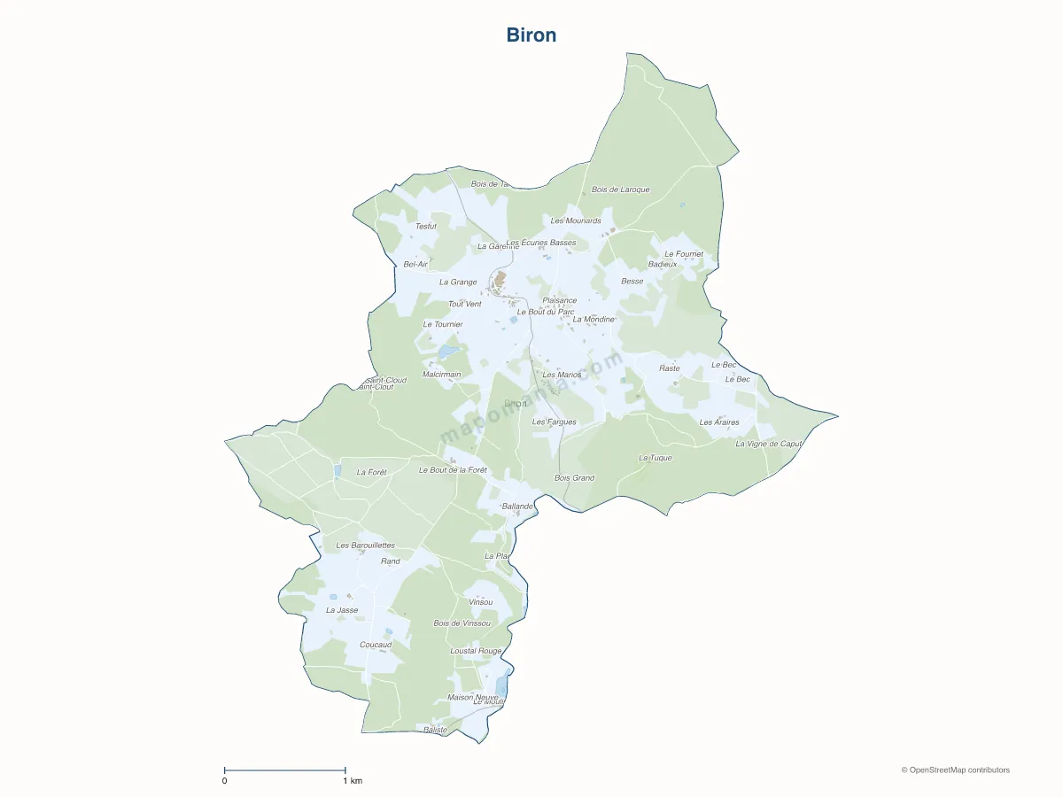 Carte de Biron à personnaliser