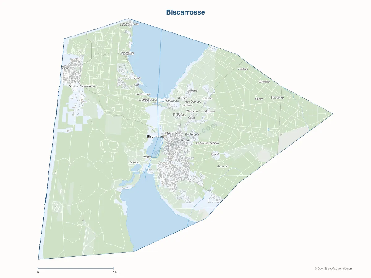 Carte de Biscarrosse à personnaliser