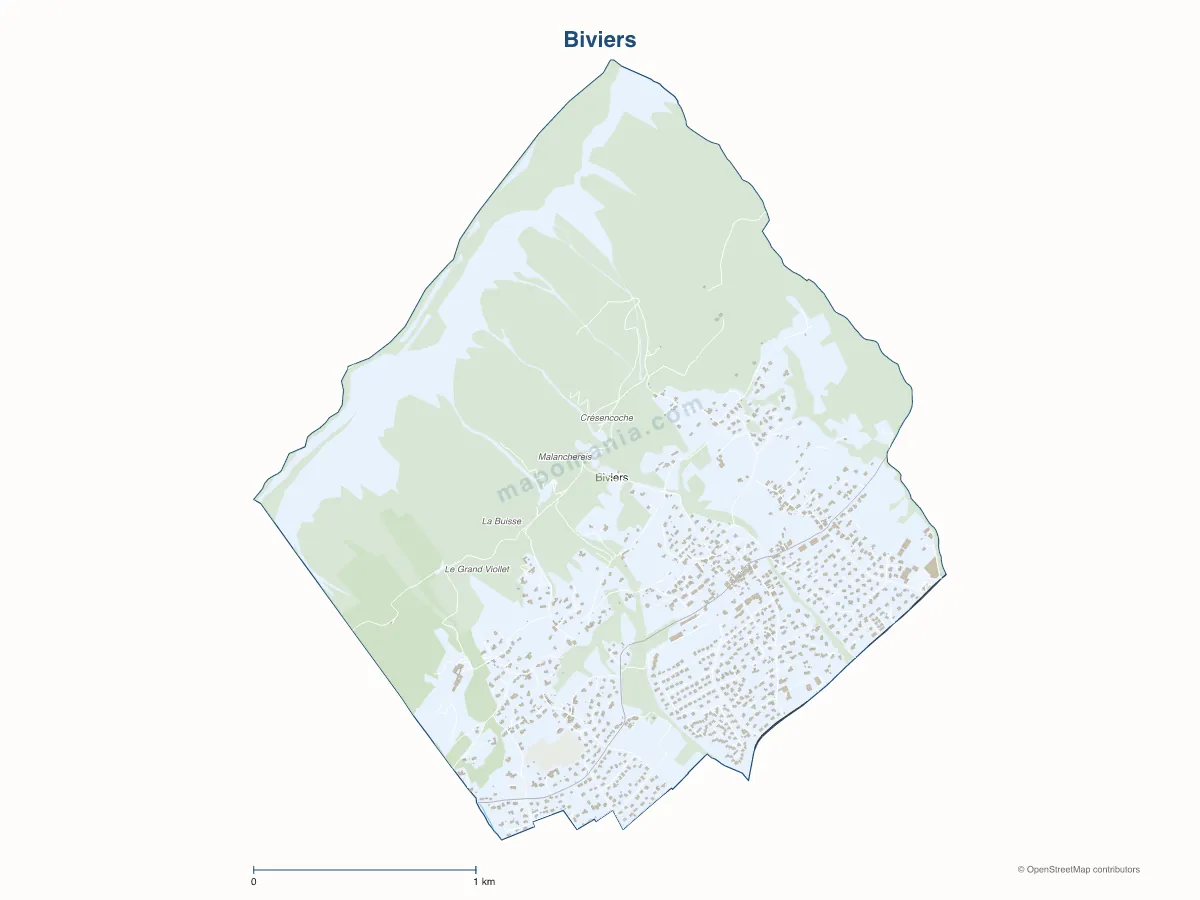 Carte de Biviers à personnaliser