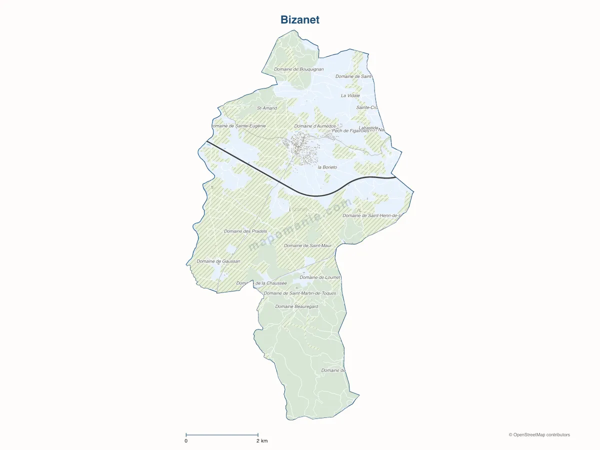 Carte de Bizanet à personnaliser