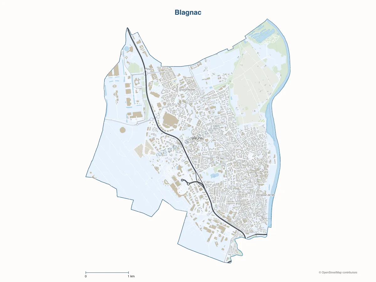 Carte de Blagnac à personnaliser