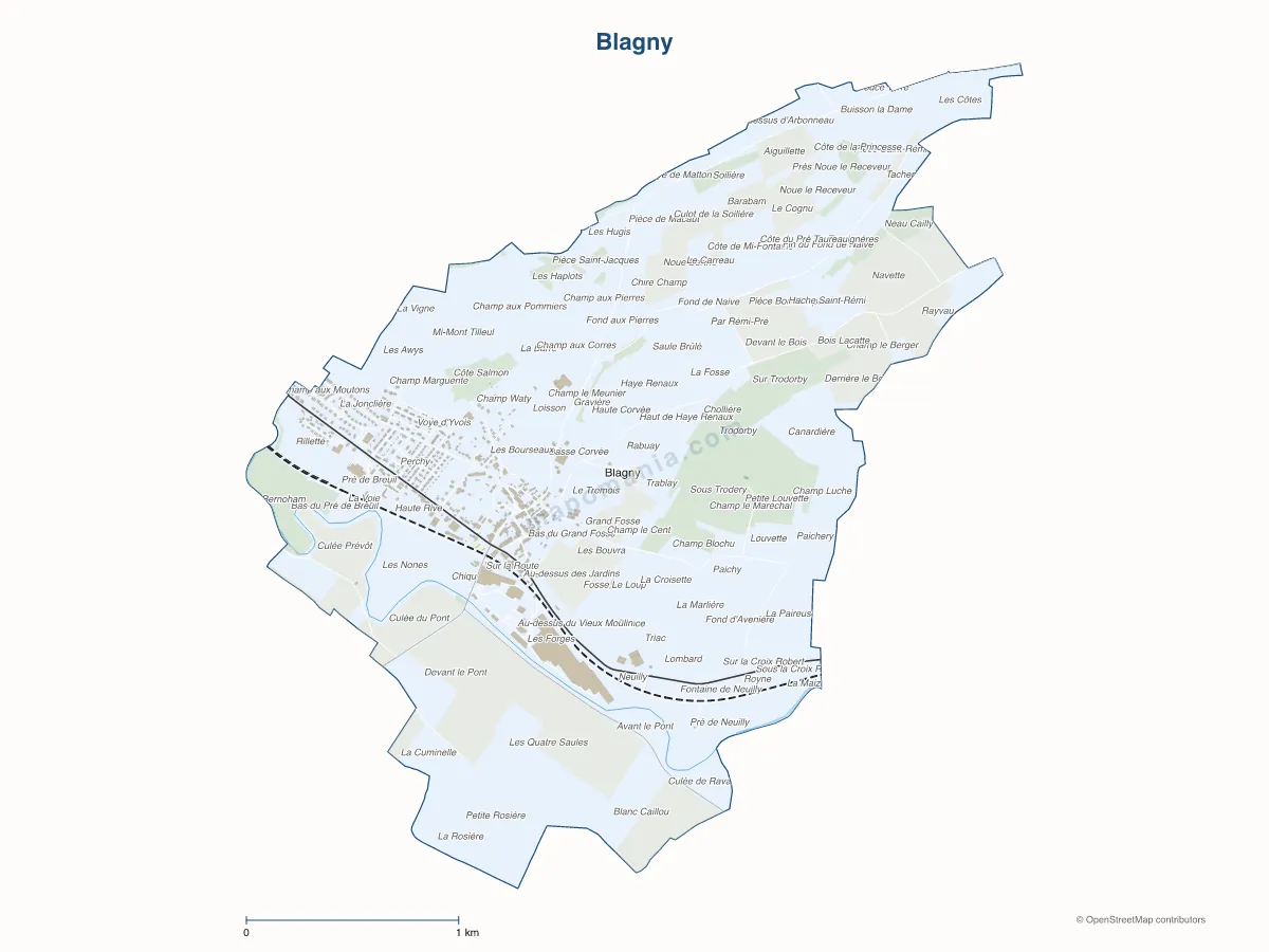 Carte de Blagny à personnaliser