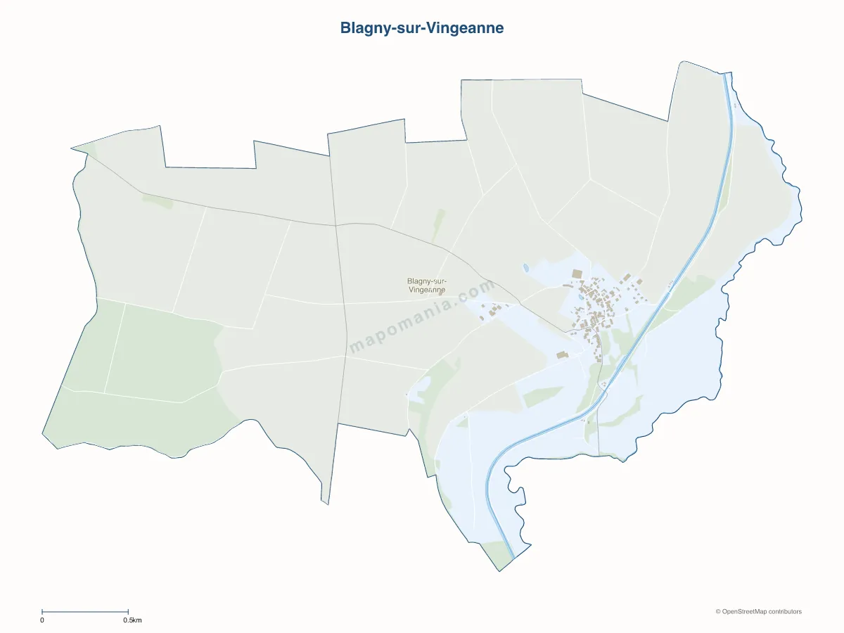 Carte de Blagny-sur-Vingeanne à personnaliser