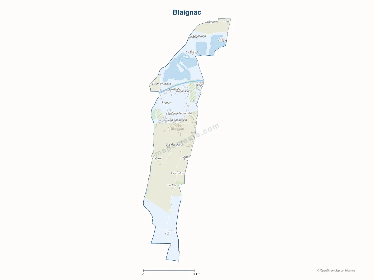 Carte de Blaignac à personnaliser