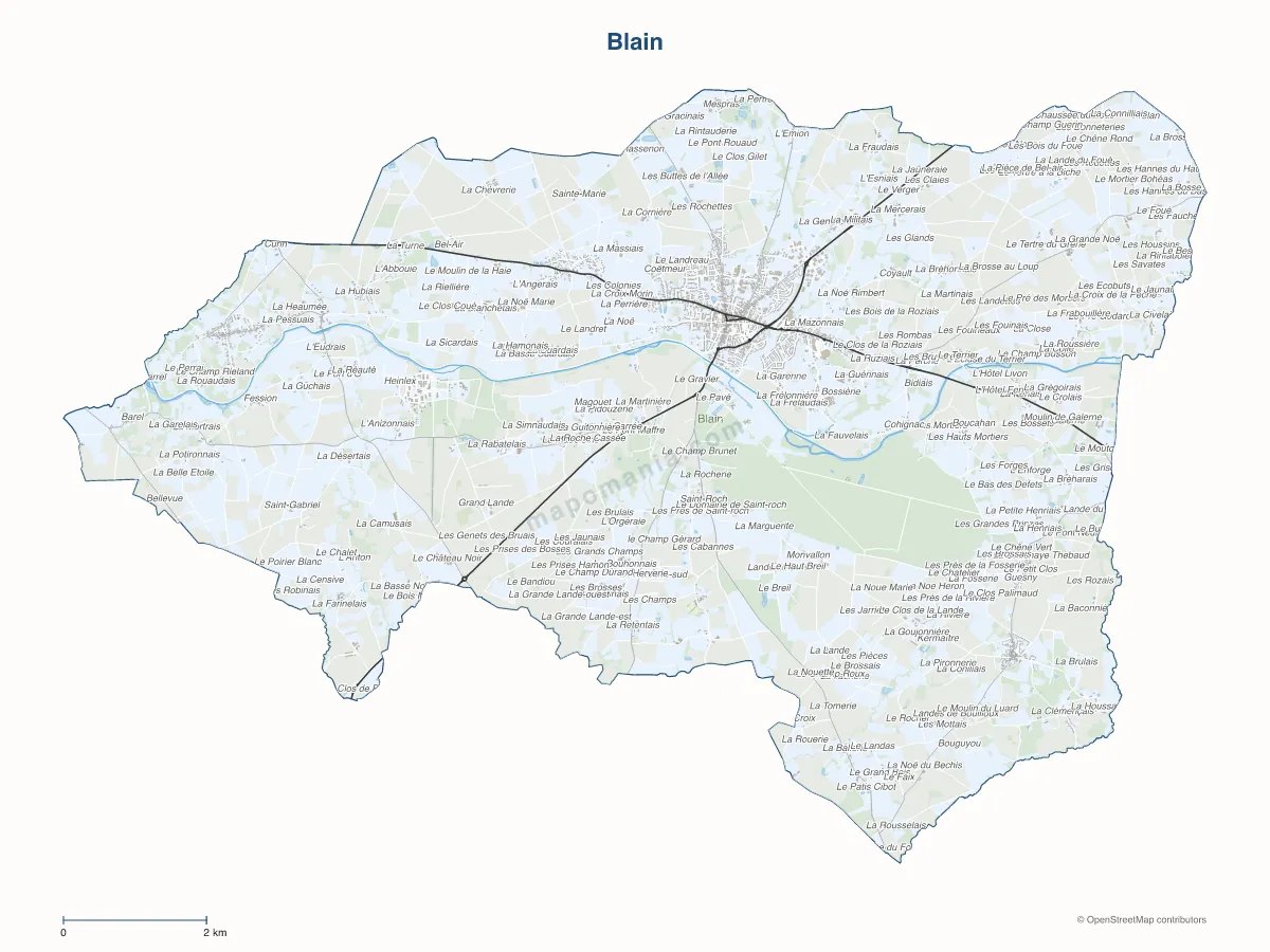 Carte de Blain à personnaliser