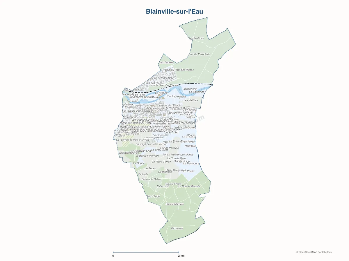 Carte de Blainville-sur-l'Eau à personnaliser
