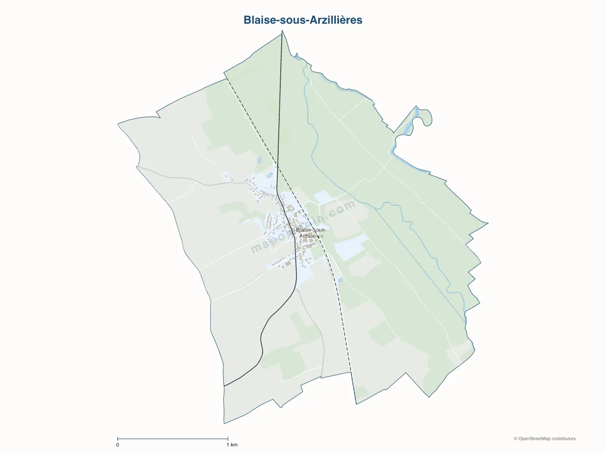 Carte de Blaise-sous-Arzillières à personnaliser