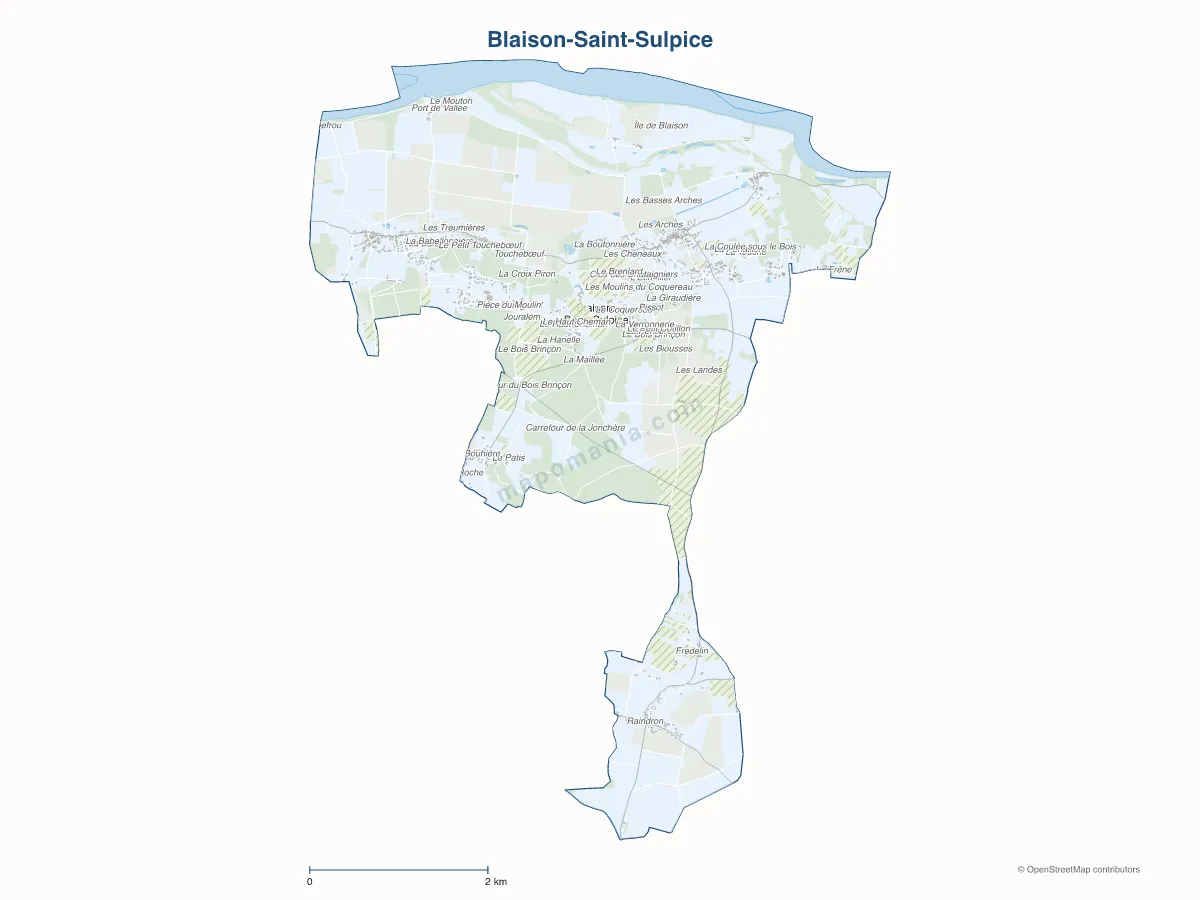 Carte de Blaison-Saint-Sulpice à personnaliser
