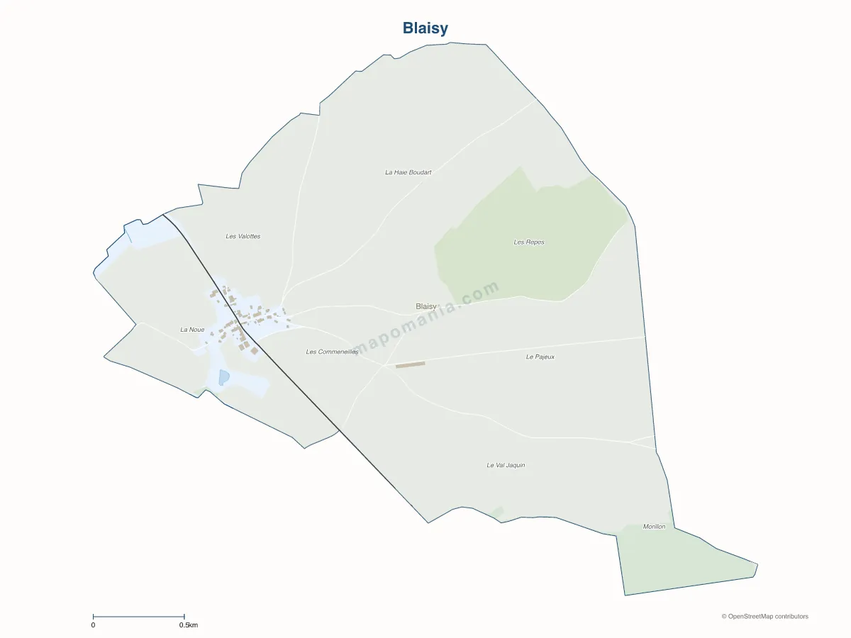 Carte de Blaisy à personnaliser