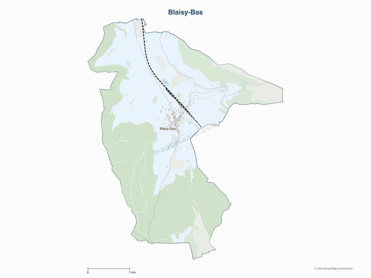 Carte de Blaisy-Bas à personnaliser
