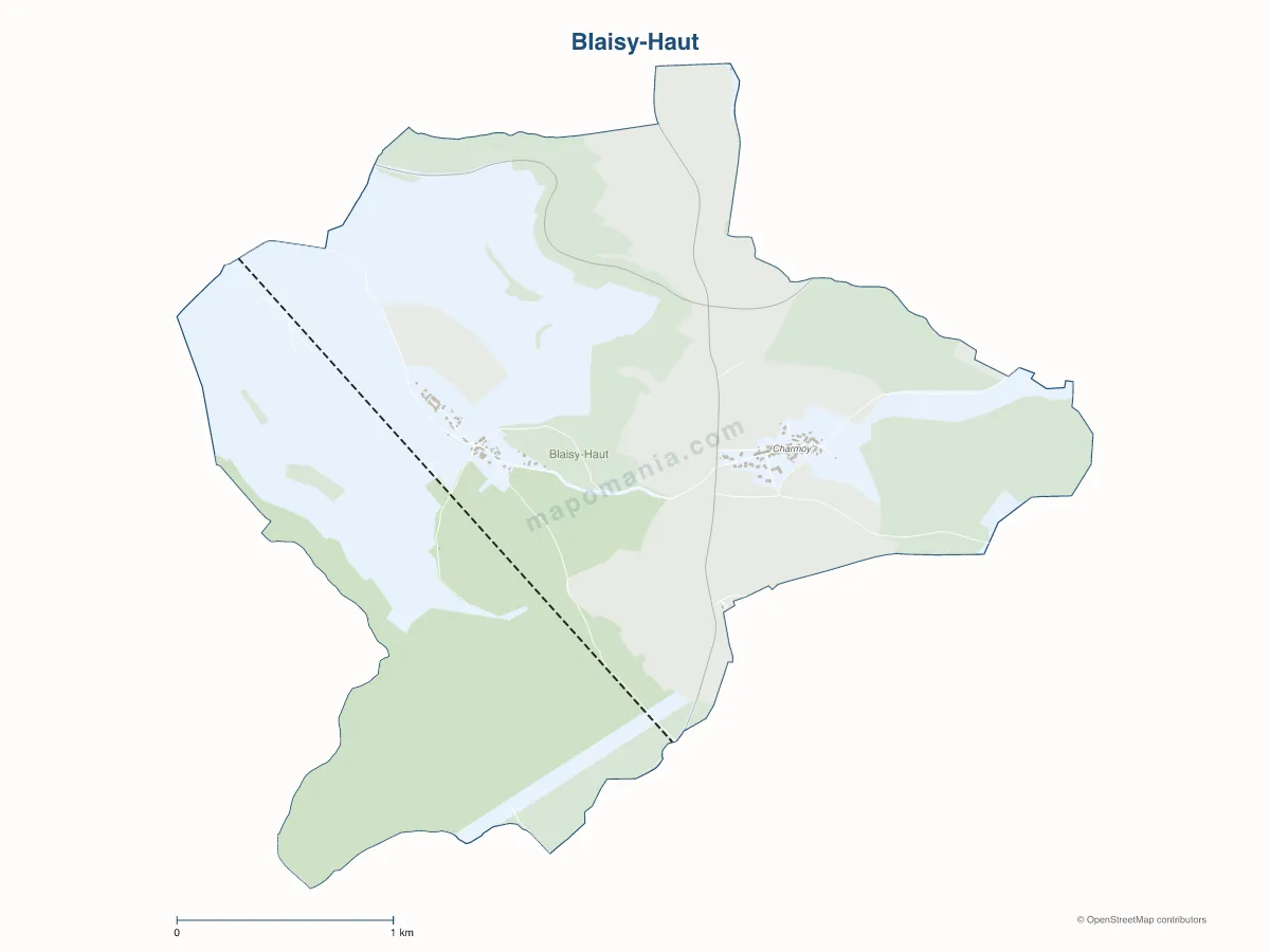Carte de Blaisy-Haut à personnaliser