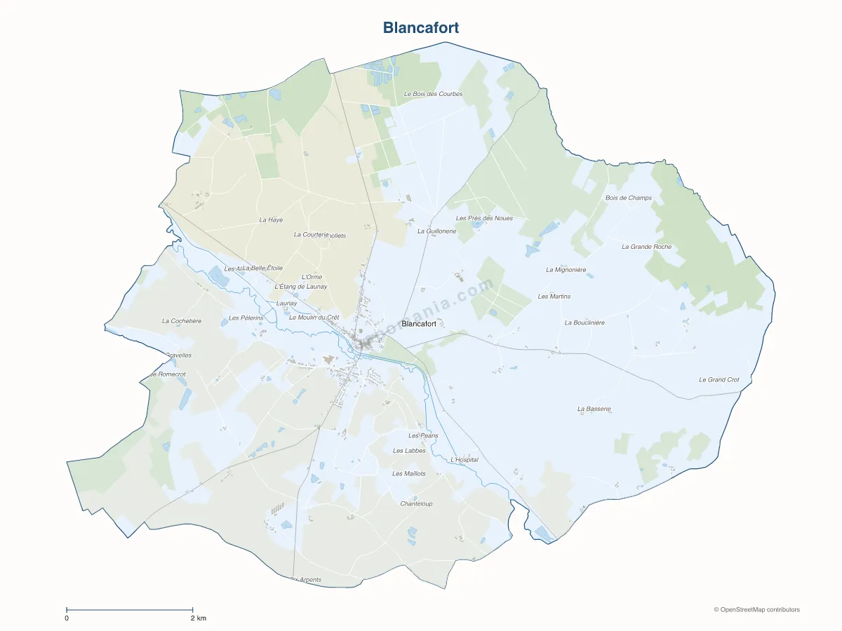 Carte de Blancafort à personnaliser