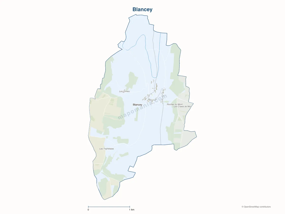 Carte de Blancey à personnaliser