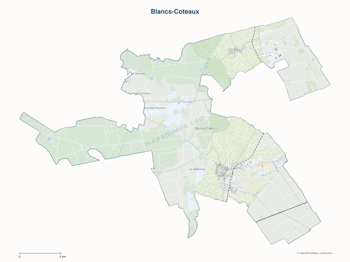 Carte de Blancs-Coteaux à personnaliser