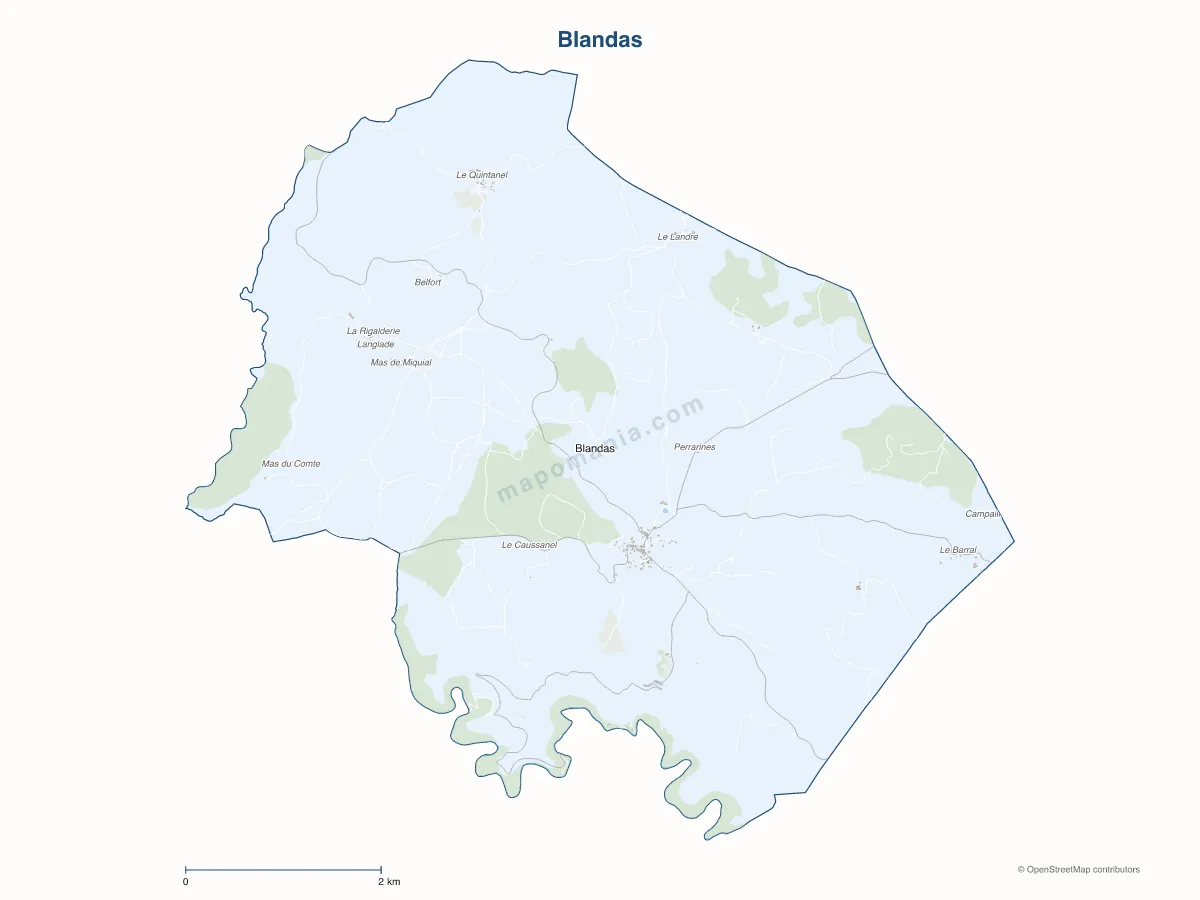 Carte de Blandas à personnaliser