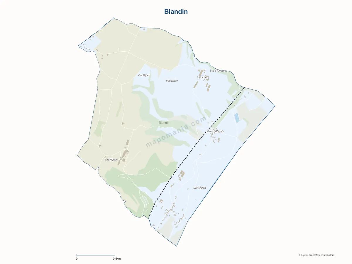 Carte de Blandin à personnaliser