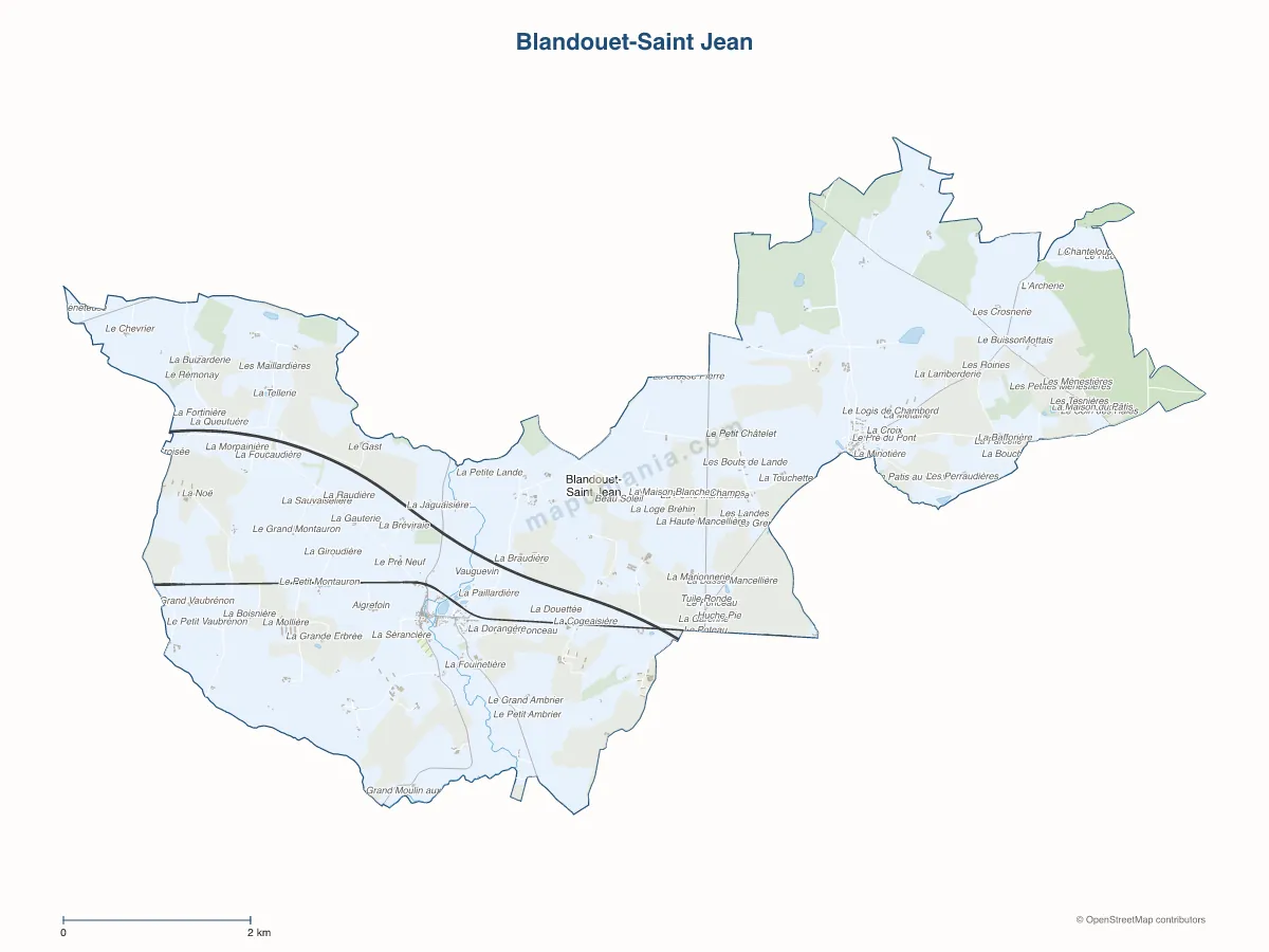 Carte de Blandouet-Saint Jean à personnaliser
