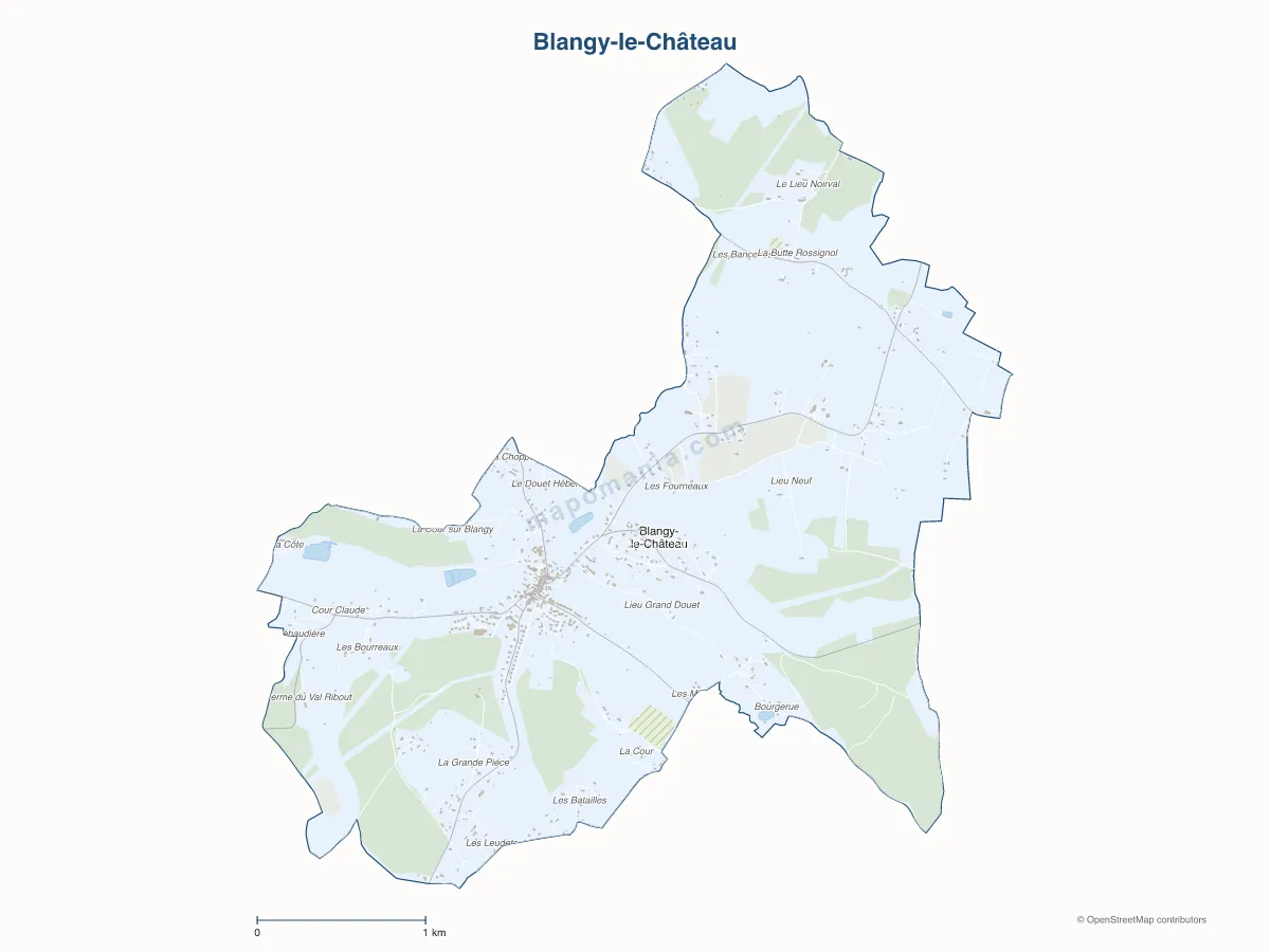 Carte de Blangy-le-Château à personnaliser
