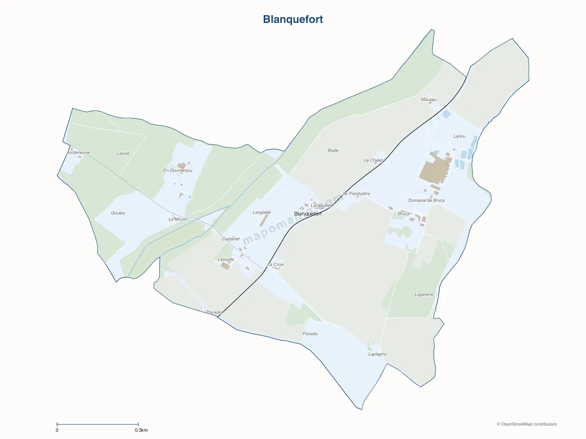 Carte de Blanquefort à personnaliser