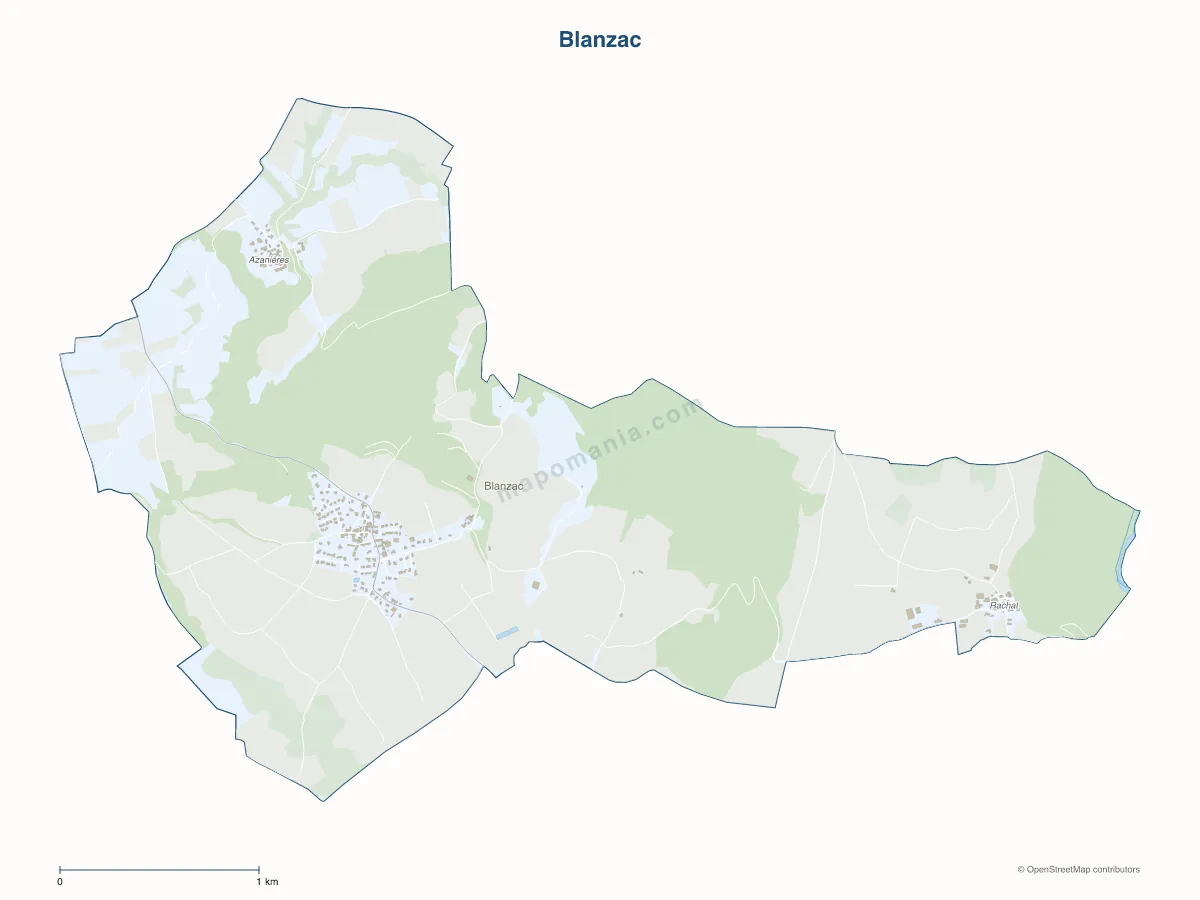 Carte de Blanzac à personnaliser