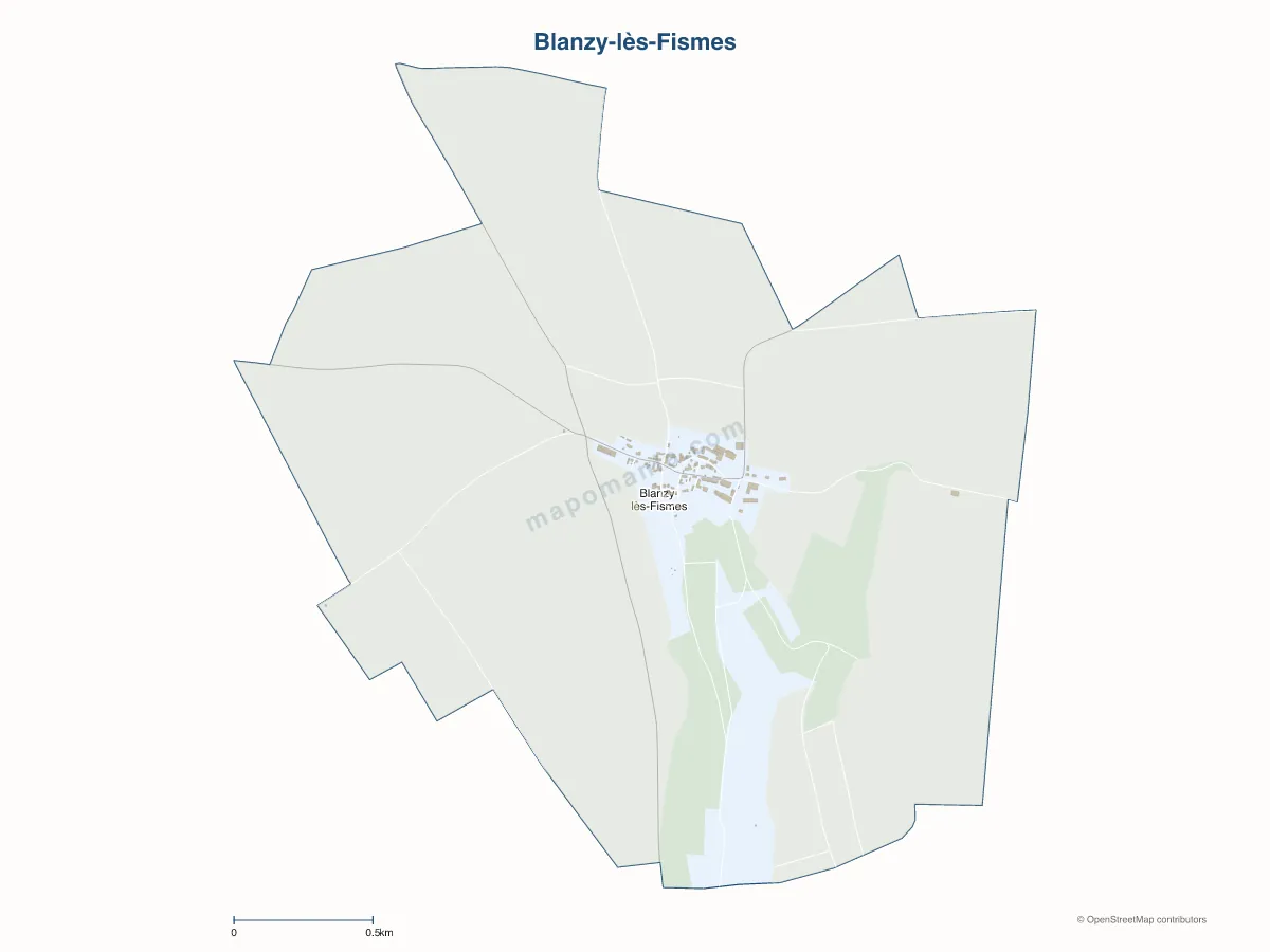 Carte de Blanzy-lès-Fismes à personnaliser