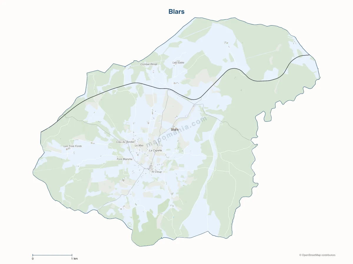 Carte de Blars à personnaliser
