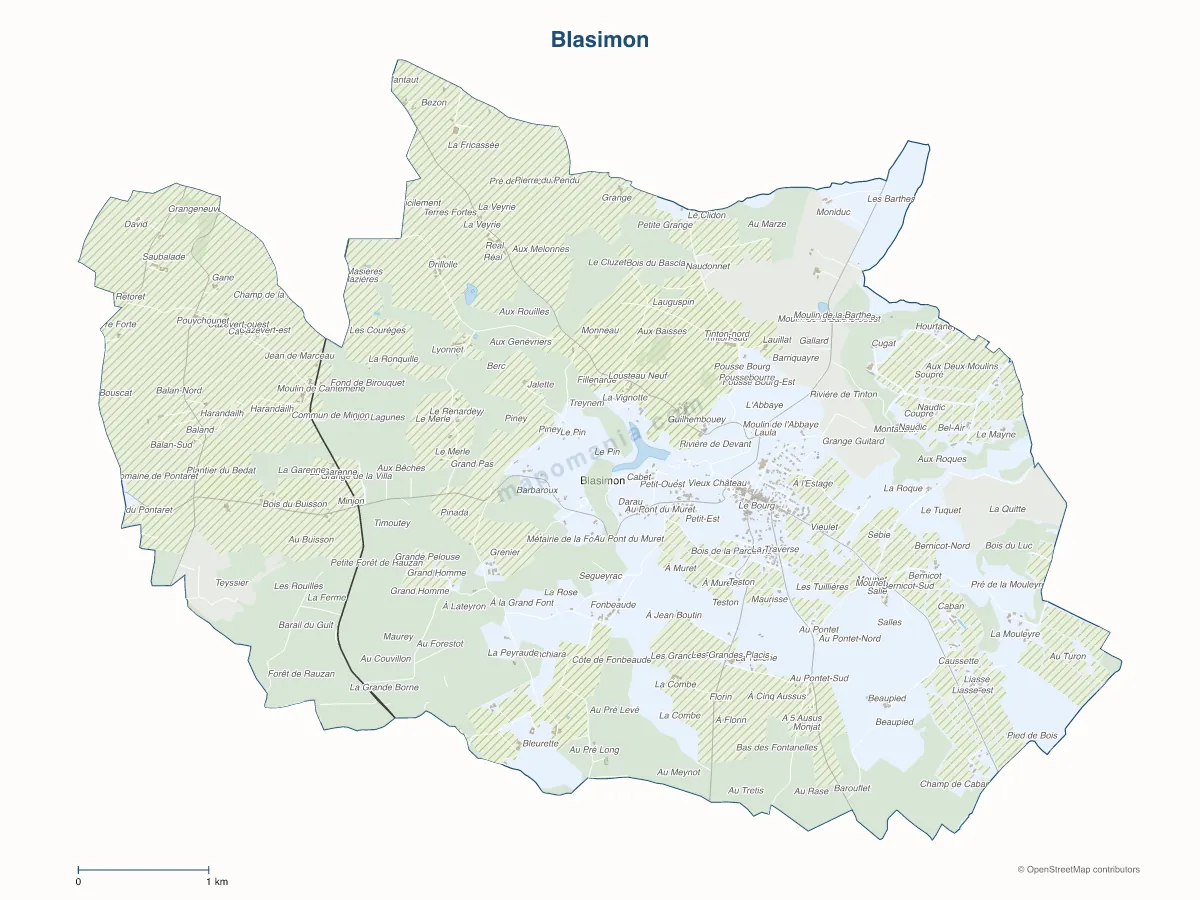 Carte de Blasimon à personnaliser