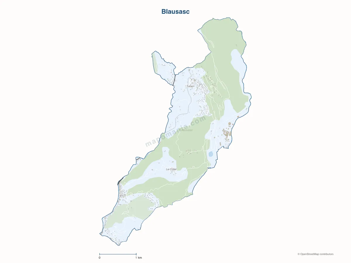 Carte de Blausasc à personnaliser