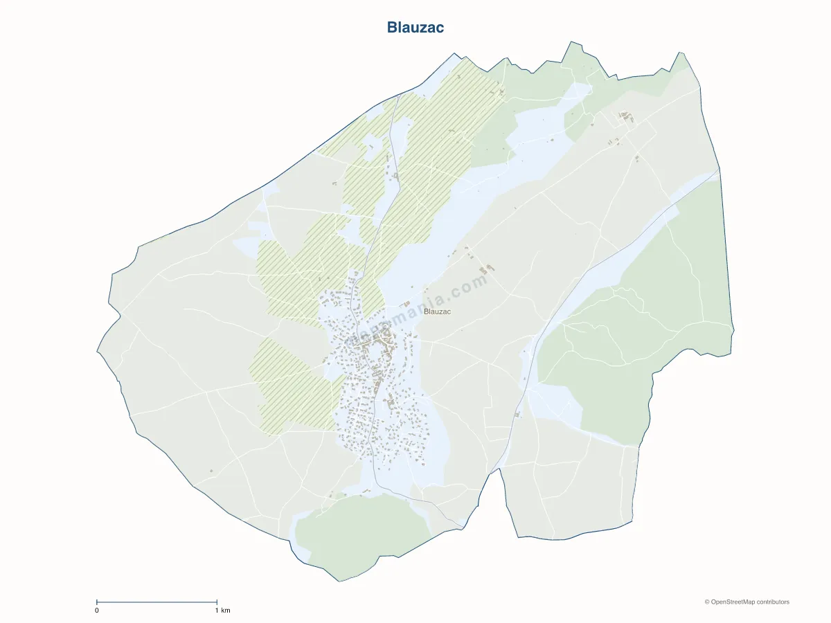Carte de Blauzac à personnaliser