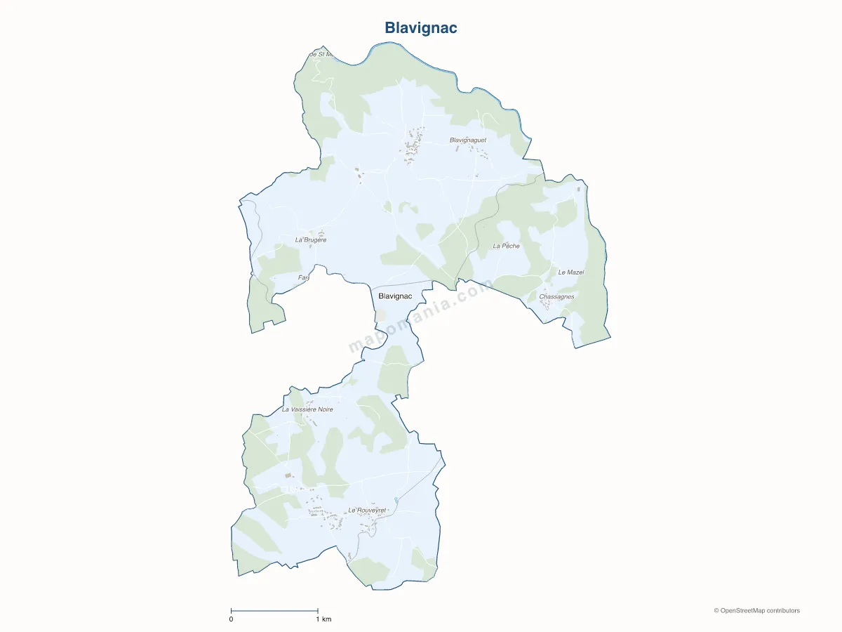 Carte de Blavignac à personnaliser