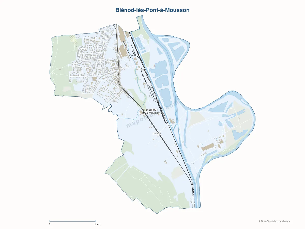 Carte de Blénod-lès-Pont-à-Mousson à personnaliser