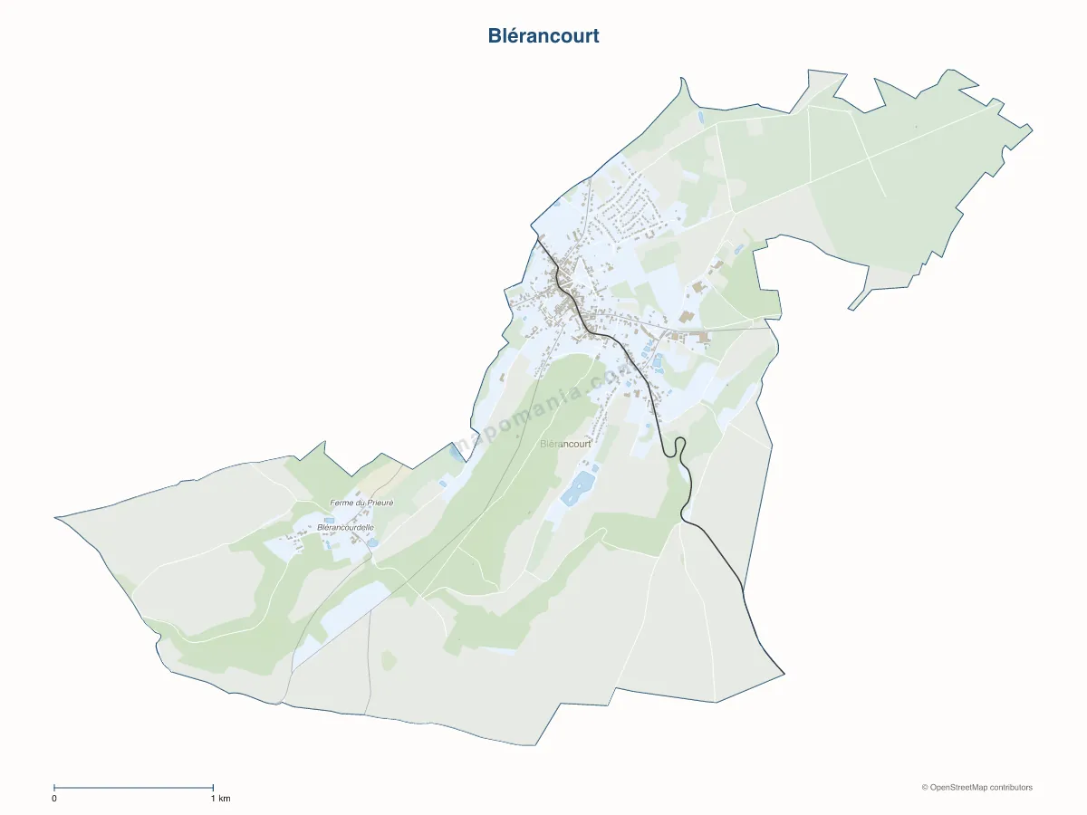 Carte de Blérancourt à personnaliser
