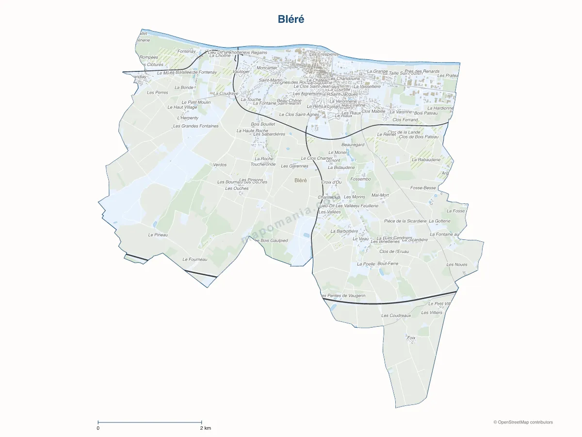 Carte de Bléré à personnaliser