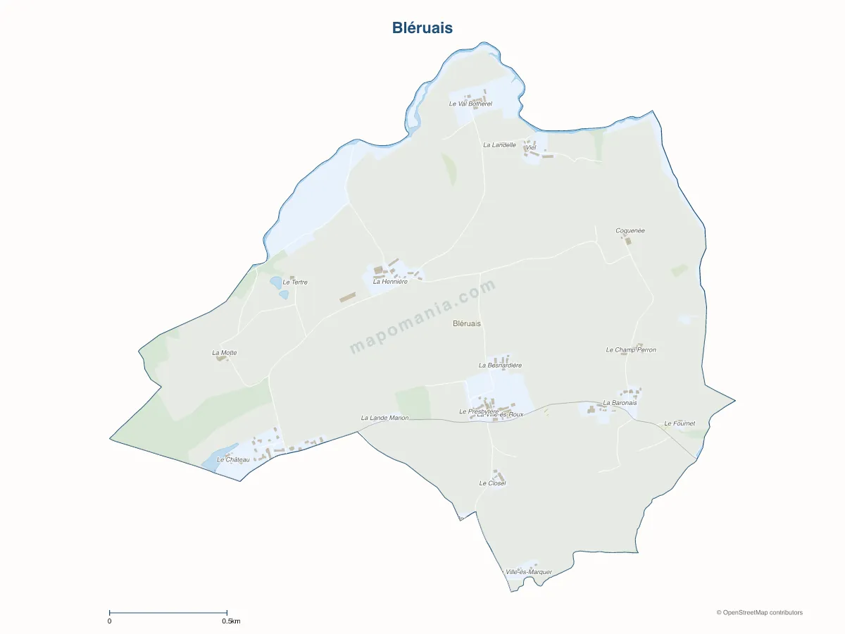 Carte de Bléruais à personnaliser